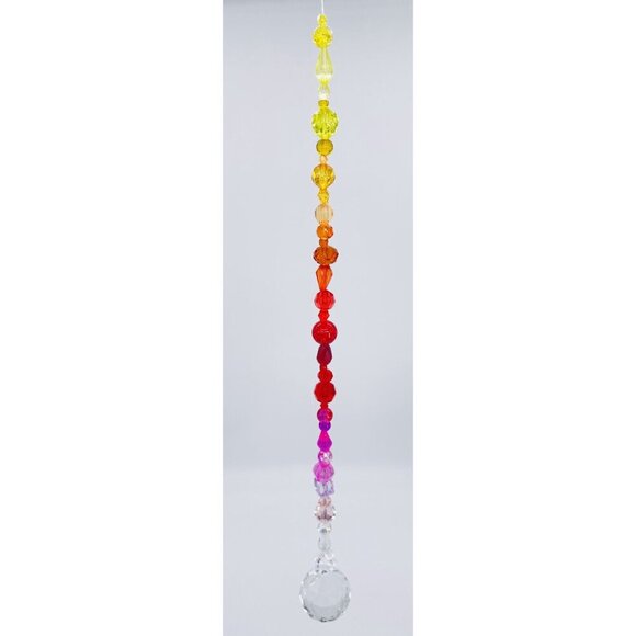 Beaded Suncatcher Warm Rainbow Crystal Prism Hanging Patio Decor Yard Art - Picture 7 of 10